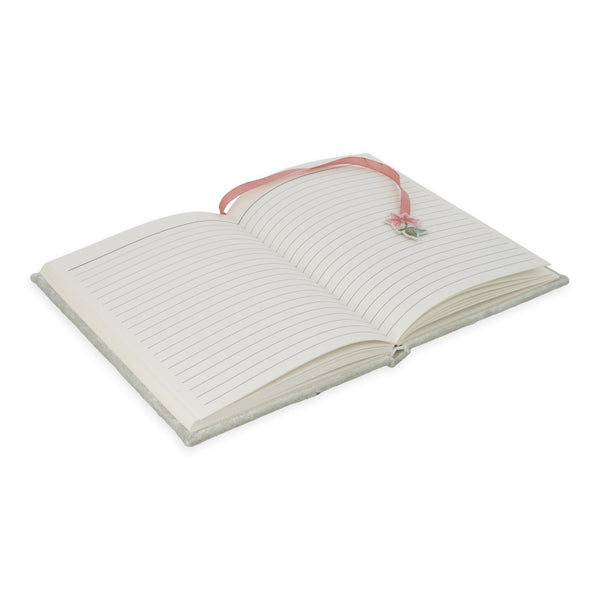 Notitieboek Fluweel Mintgroen Met Bloemen 20x15 cm