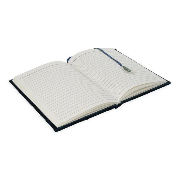 Notitieboek Fluweel Donkerblauw Met Bloemen 20x15 cm