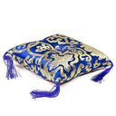 Klankschaalkussen Met Bloemmotief Blauw Polyester Katoen 18 cm