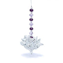Kristallen Lotus Feng Shui Met Paarse Ketting