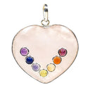 Chakrahanger Hartvorm Rozenkwarts Messing Zeven Chakra Edelstenen