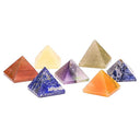 Chakra Piramide Stenen Set Met Zeven Edelstenen In Fluwelen Tasje