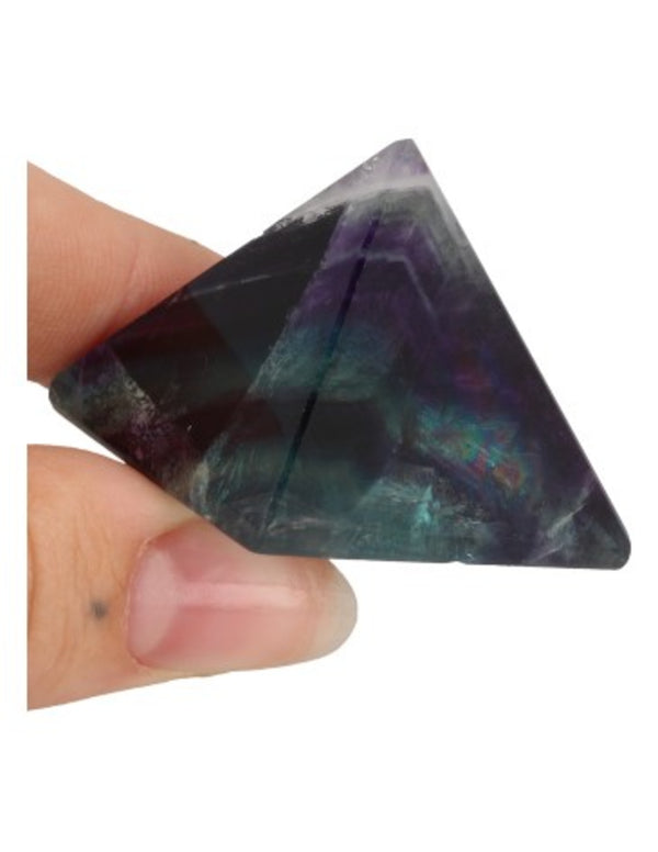 Fluoriet 35 mm edelsteen piramide