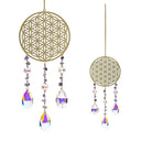 Suncatcher Met Bloem Des Levens Goud En Amethist 38-39cm