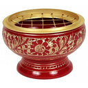 Wierookbrander Messing Rood Met Rooster Veilig Voor Wierookstokjes