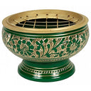 Wierookbrander Messing Groen Met Rooster Veilig Voor Wierookstokjes