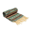 Meditatie Omslagdoek Terra Met Zachtgroen En Terracotta Patroon 190x70 cm