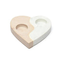 Kaarsenhouder Hartvorm Roze Zandsteen En Marmer 15x14x2,5 cm