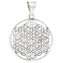 Hanger Flower of Life Messing Zilverkleurig
