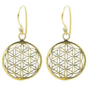 Oorbellen Flower of Life Messing Goudkleurig