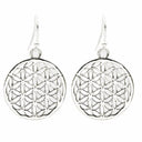 Oorbellen Flower of Life Messing Zilverkleurig