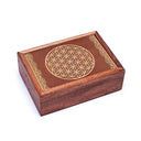 Tarotdoos Flower Of Life Gegraveerd Sheesham Hout MDF