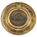 Wierook- En Kegelbrander Met Gegraveerde Lotus Decoratie Van Papri Hout