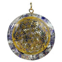 Orgonite Hanger Flower Of Life Amethist Bergkristal Rond