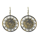 Oorbellen Lotus Mandala Messing Goudkleurig 3.5 cm