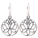 Oorbellen Lotus Messing Zilverkleur
