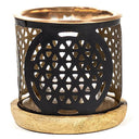 Aromafume Exotic Incense Diffuser Bloem des Levens Smeedijzer Met Koper En Hout