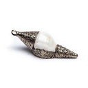 Rituele Schelp Tibetaans Boeddhisme Witmetaal met Hanger