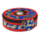 Hoesje Voor Tingsha's Brokaat Katoen Blauw-Rood 6 cm