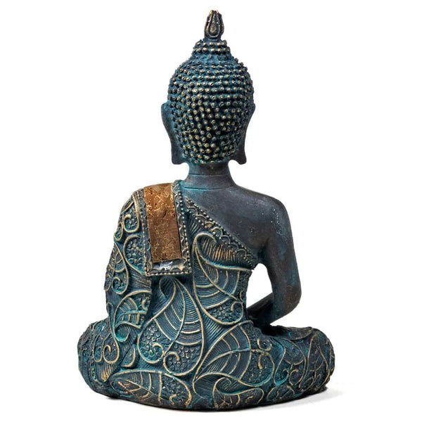 Boeddha Beeld Thais Mediterend Polyresin Zwart 10 x 6 x 15 cm
