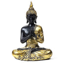 Boeddha Beeld Thais Mediterend Polyresin Zwart 17 x 10 x 23 cm