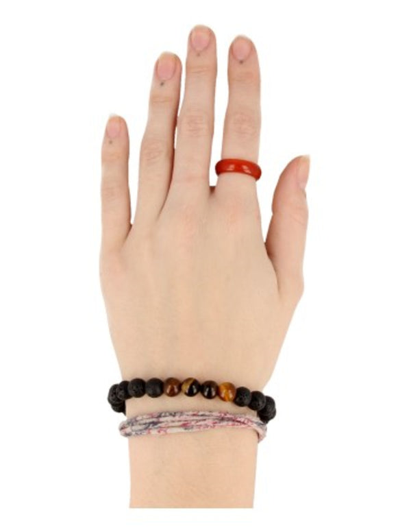 Kralenarmband Lavasteen / Tijgeroog