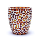 Waxinelichthouder Mosaïekglas Rood En Geel 10cm