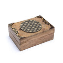 Tarotdoos Bloem Des Levens Mangohout Met Rode Voering