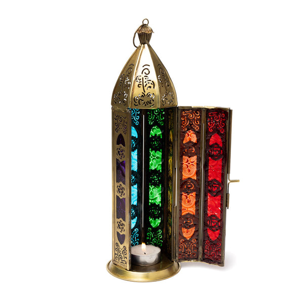 Sfeerlicht Oosters Goudkleurig 7 Chakra's 8,5x8,5x30 cm