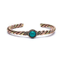 Armband Met Turquoisekleurige Zandsteen Messing India Diameter 7 cm