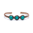 Gedraaide Armband Met Turquoise Stenen Koper En Messing