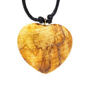 Ketting Met Hartje Van Palo Santo Met Waxkoord Verstelbaar 40-80 cm