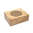 Theedoos Bloem Des Levens Mangohout 22x18x8cm