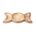 Schaal Mangohout Godinnensymbool Drievoudige Maan 29x14,5x2,5 cm