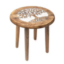 Bijzettafel Levensboom Symbool Mangohout 30x30x31 cm