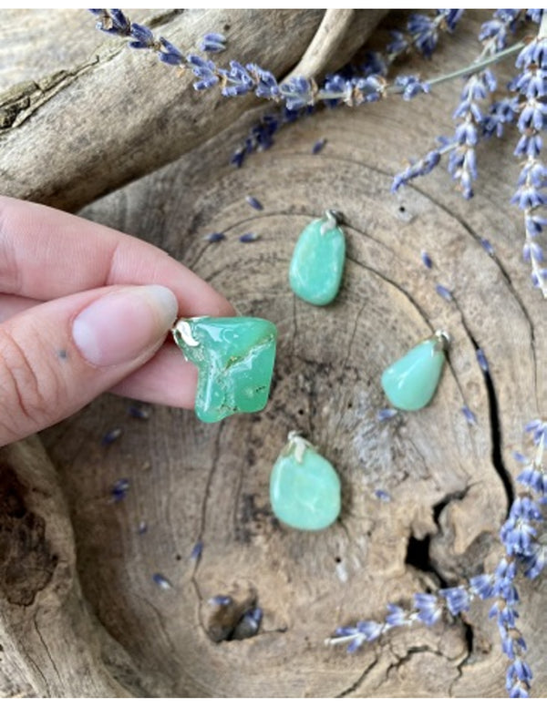 Chrysopraas A edelsteen hanger
