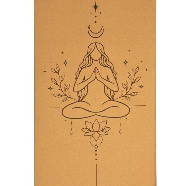 Yogi & Yogini Yogamat Kurk TPE Lijnwerk Goddelijk Vrouwelijke 61x183x5 mm 860 g