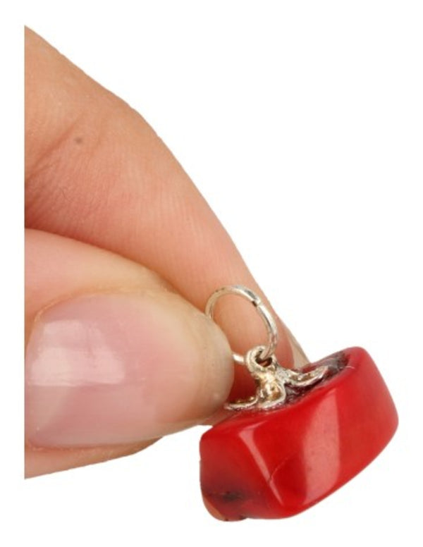 Koraal bamboe edelsteen hanger (imitatie)