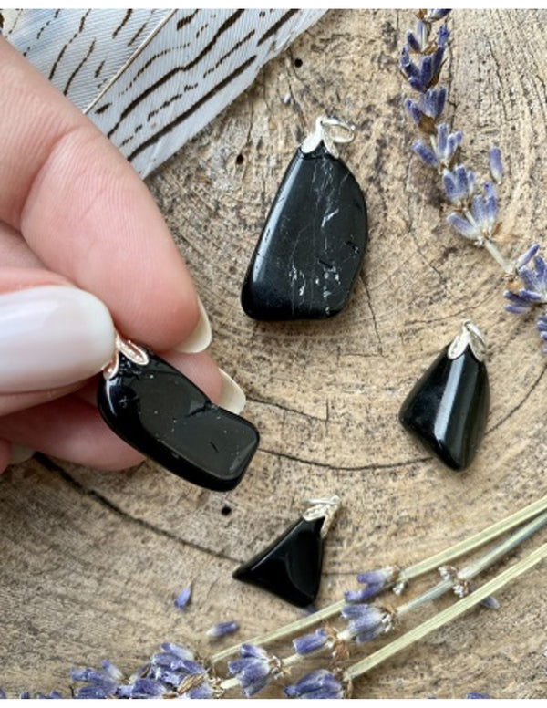 Obsidiaan zwart edelsteen hanger