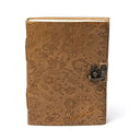 Notitieboek Kunstleren Omslag Mystieke Symbolen 100 Pagina's Blanco Metalen Sluiting 250 G 18 X 13 Cm