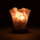 Edelsteenlamp Bloem Des Levens Melkglas Met Snoer En Led Lamp 12x12cm