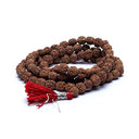Mala Rudraksha Met Rode Kwast 108 Kralen 1,1 cm