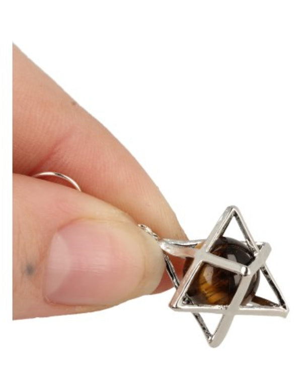 Tijgeroog oorbellen merkabah