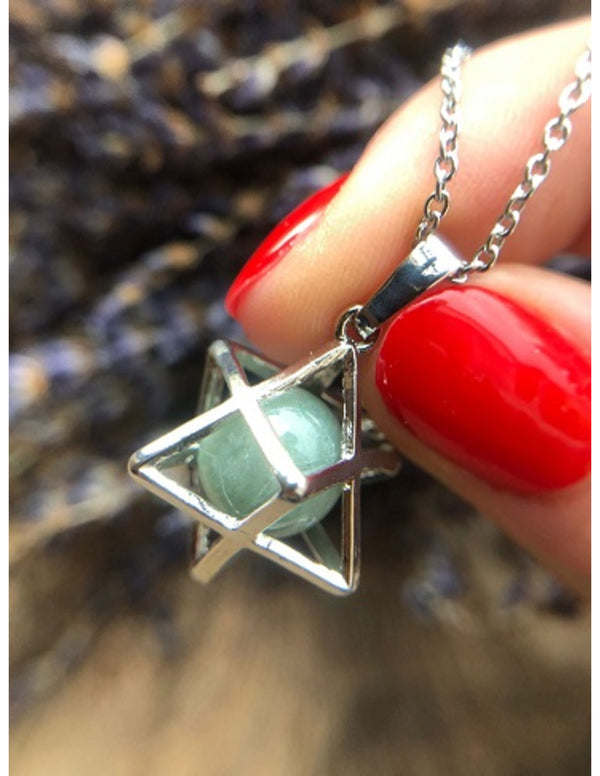 Aventurijn groen merkabah sieraden set