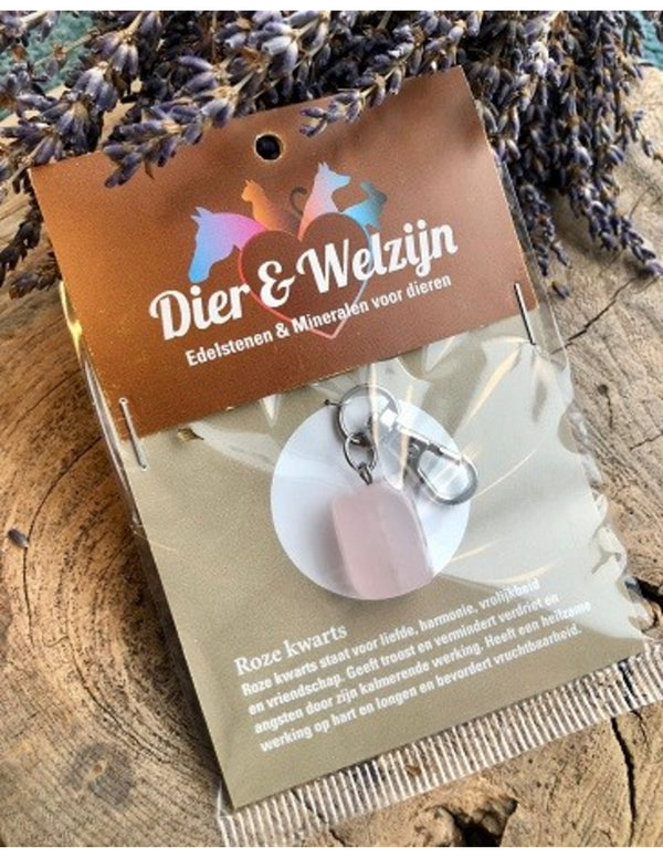 Rozenkwarts halsband hanger Dier & Welzijn