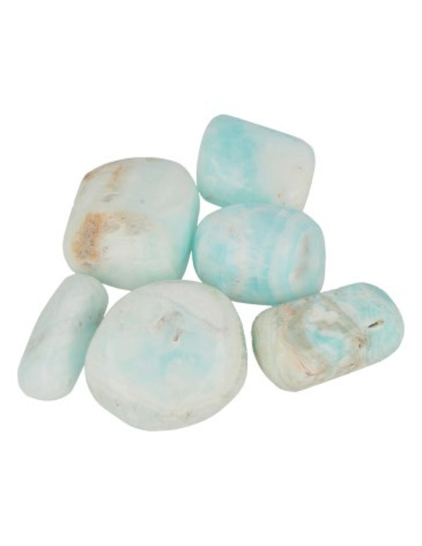 Calciet Caribbean blue 500 gr. trommelstenen (mt3)