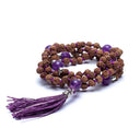 Mala Rudraksha En Amethist Met Paarse Kwast