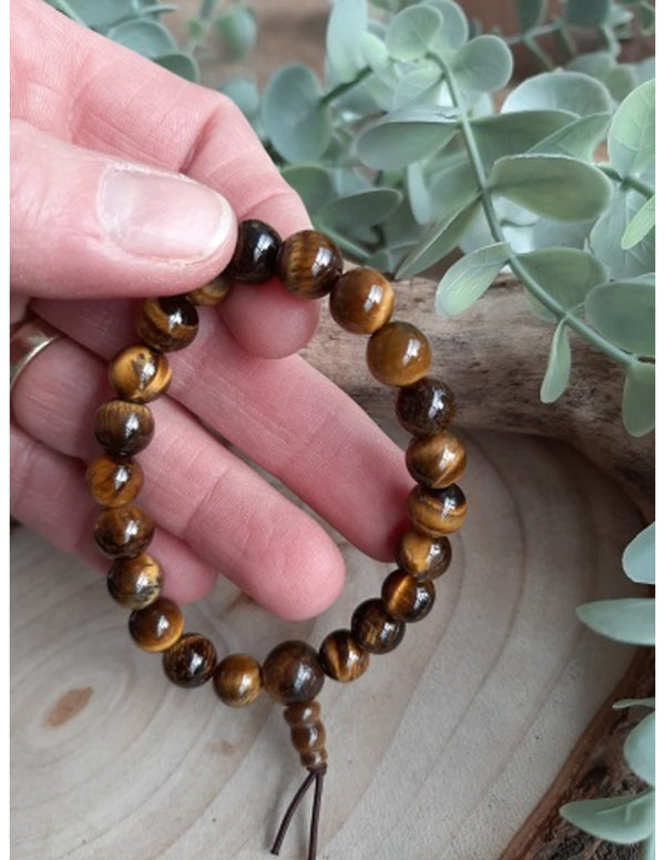 Tijgeroog powerbead armband + kaart