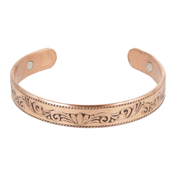 Armband Koper Lotus Motief Magnetisch 8 mm