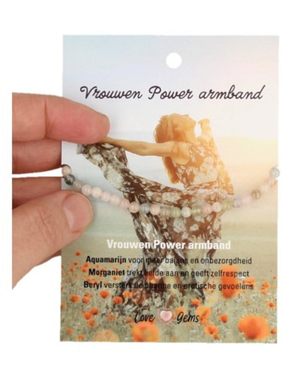 Vrouwen power armband kralen 4 mm - Love Gems